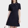 Fila Classic Business French Knit Casual Polo Dress Women Dresses Legendary-Blue F11W321303ANV