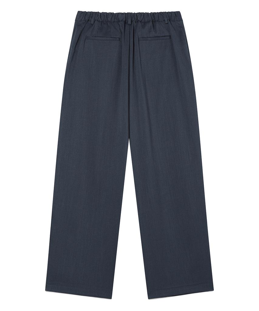 PRAIRIE Loose Fit Double-Pleat Wide Slacks (Navy)