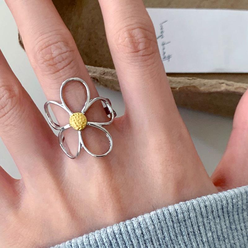 Silver Geometric Lava Open Ring: Versatile, Trendy, Unisex Design