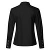 Women Stand Collar Long Sleeve Metal Button Solid Casual Blouse Shirt Top