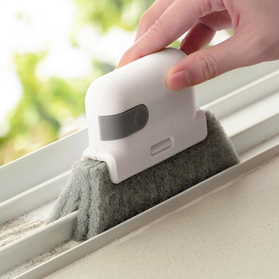 Gap Cleaning Brush Dual-Ended Design Wear-resistant Gap Brush Bathroom Crevice Brush with Brush Scraper Home Cleaning Tool