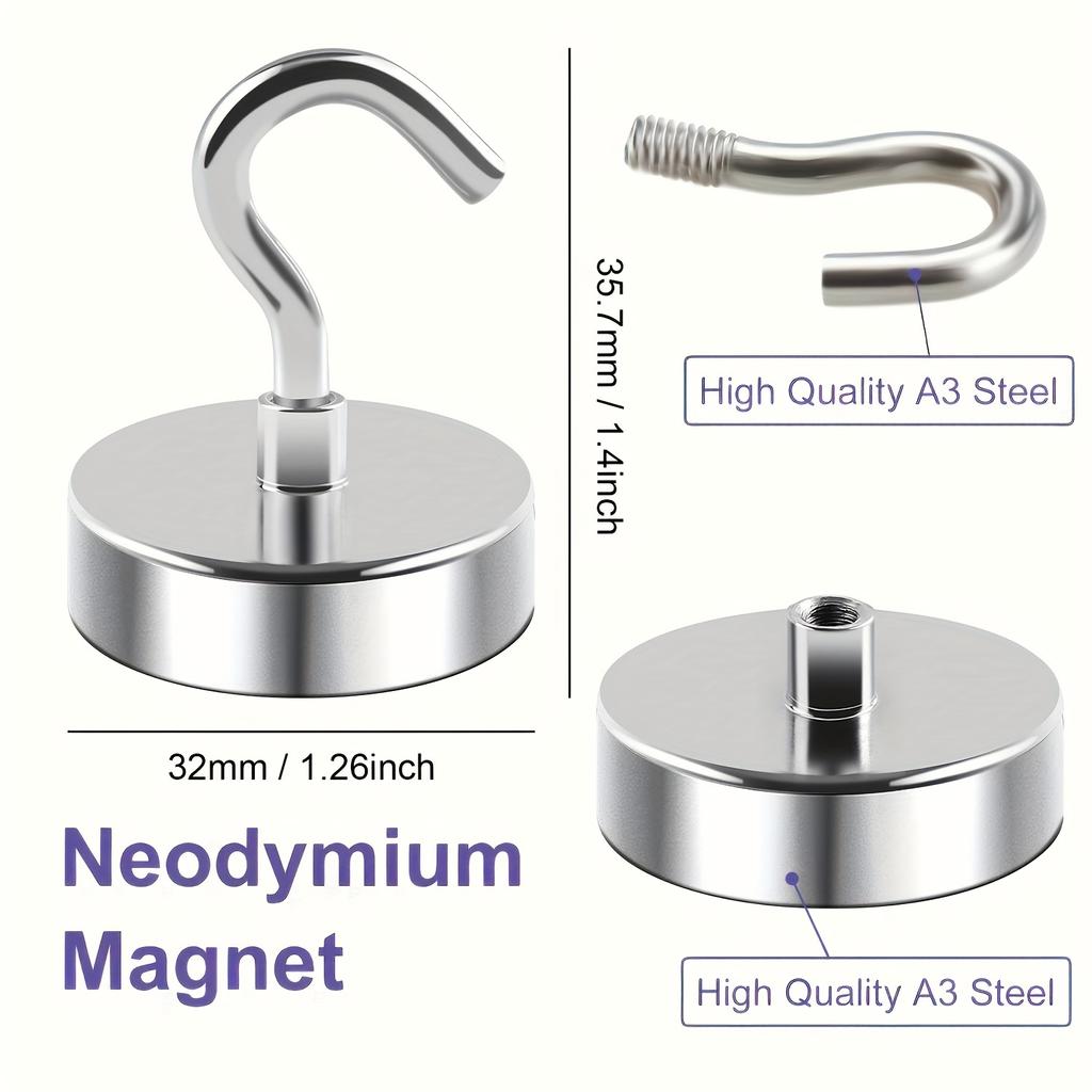 4 ks magnetických háčků o nosnosti 100 liber. Magnetické háčky, příslušenství pro výletní lodě, držák na dveře, klíče, domov, kancelář, gril.