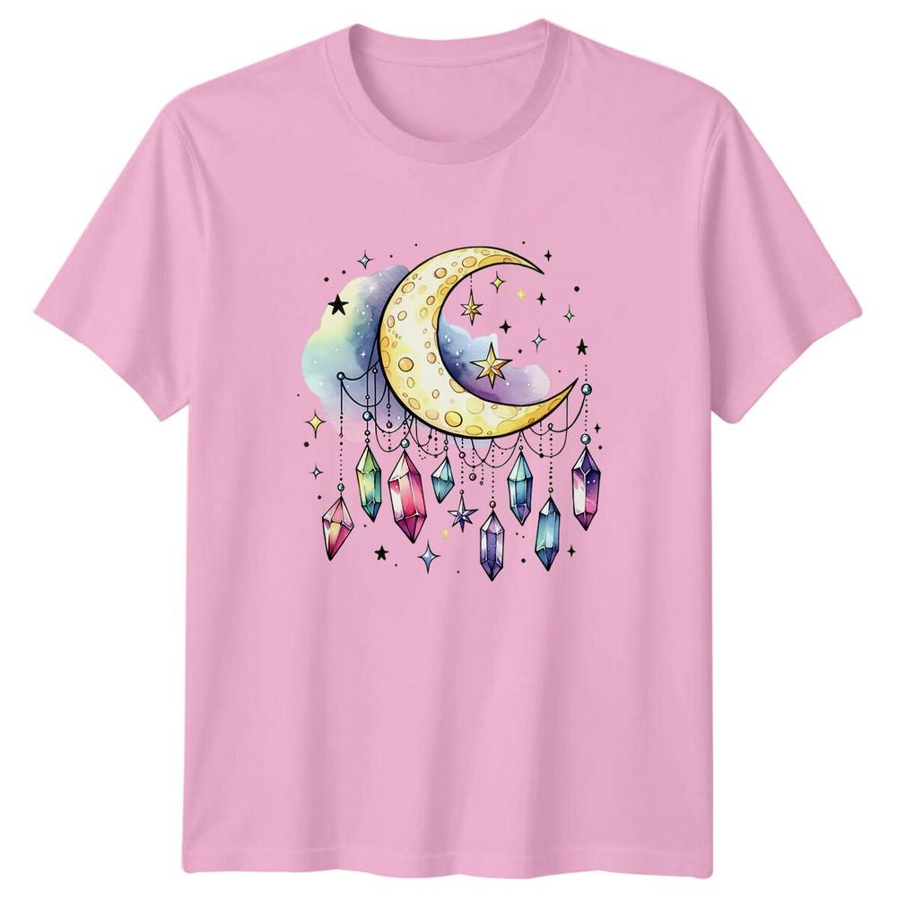 Crescent Moon Crystals Celestial Witchy Graphic TShirt