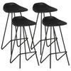 Day and Night - Day and Night Kitchen Stools 4 Units Black Genuine Leather