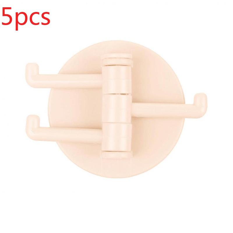 Universal Plastic Towel Hook 3-Split Rotating Holder Bathroom Door Back Hanger