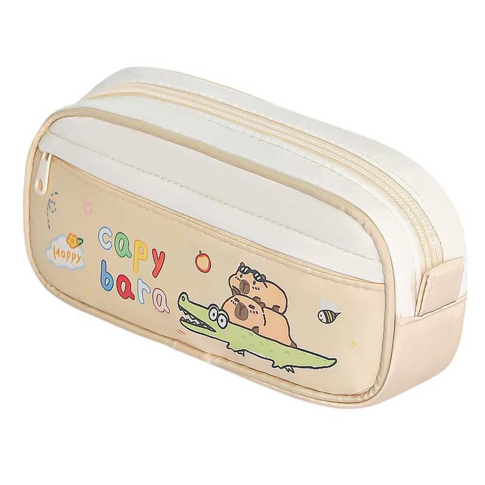 Large Capacity Capybara Stationery Bag Pencil Case Cartoon Pencil Bag  School
