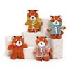 Red Panda Plush Keychain Small Cartoon Red Panda Wearing Raincoat Bag Charm Stuffed Animal Hanging Accessories for Handbag Purse