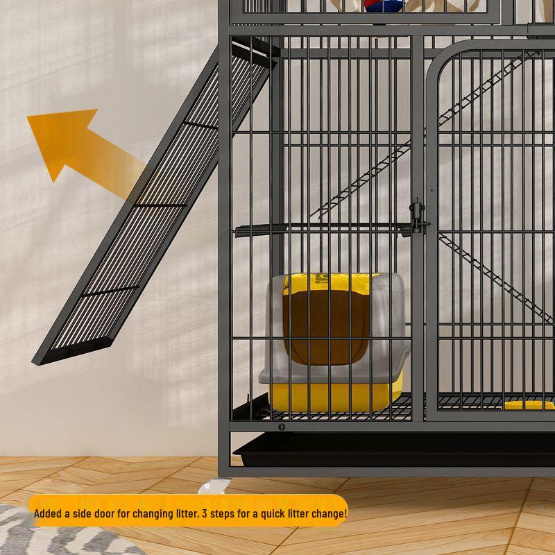 Large Double-Layer Indoor Cat Villa: Space-Saving, Portable Cage with Nest