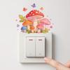 Cartoon Mushroom Cluster and Butterfly Living Room Bedroom Decoration Beautification Switch Stickers