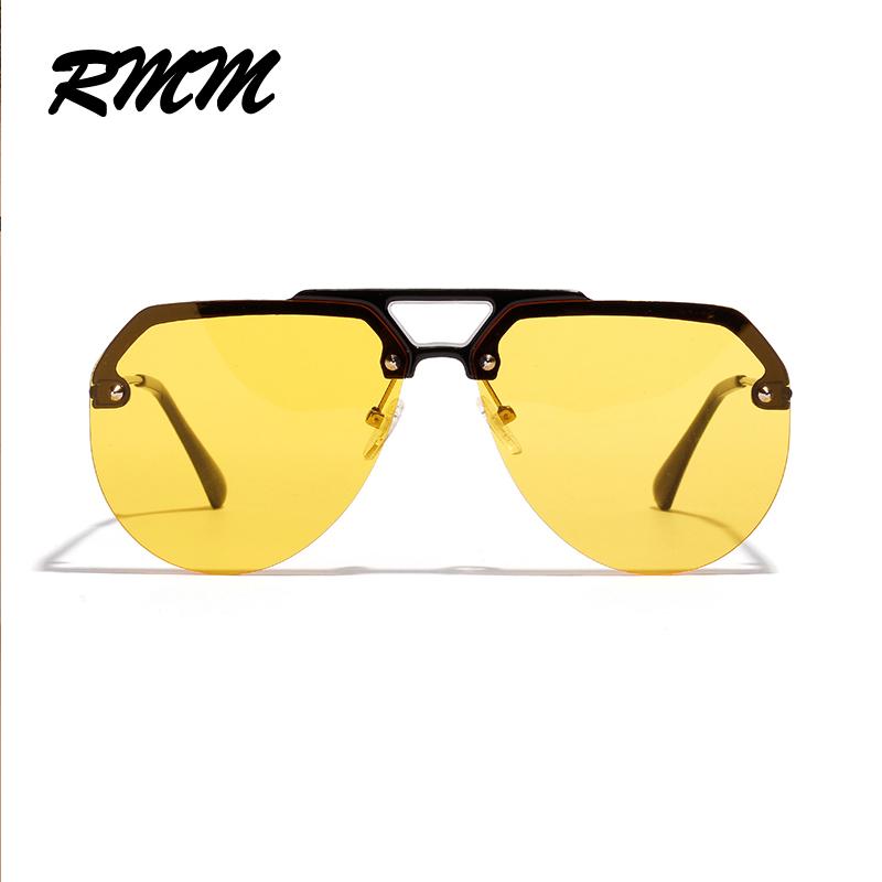 Unisex Big Frame Sunglasses Fashion Half Frame Glasses Round Pilot Sunglasses Men Hip-hop Sunglasses Women Retro Glasses