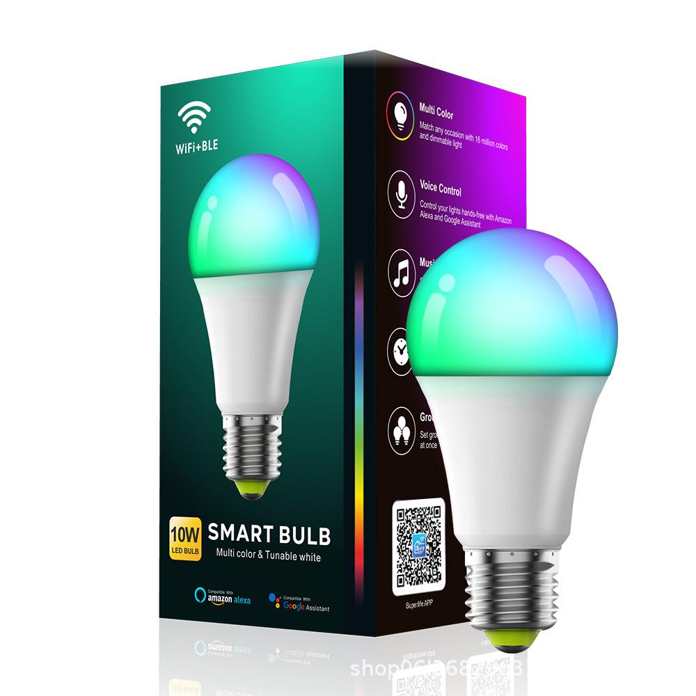 

Dimmable Tuya Rgb Smart Bulb E27Light Wifi Led Magic Lamp Work With Alexa Google Home 9W （100-130V）