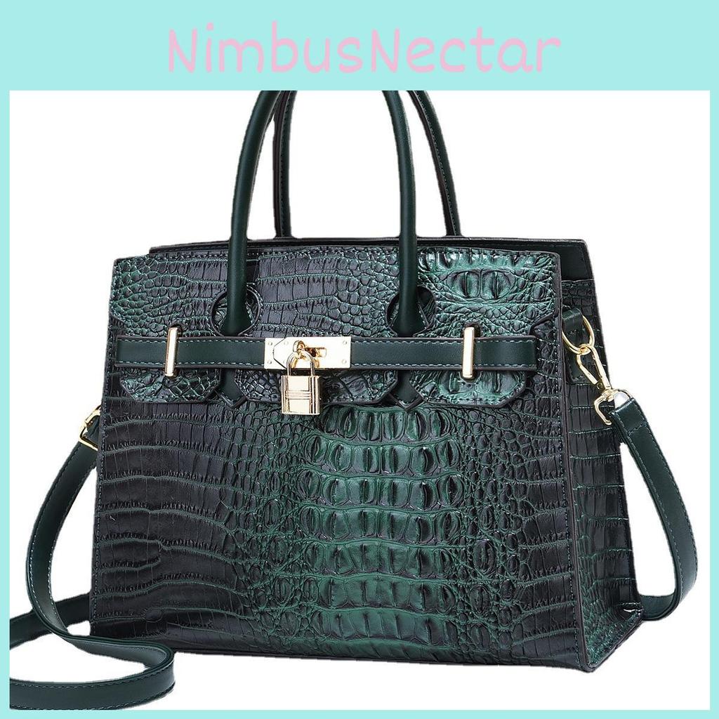 Fashionable Pu Crocodile Texture Shoulder Bag With Spacious Design For Women