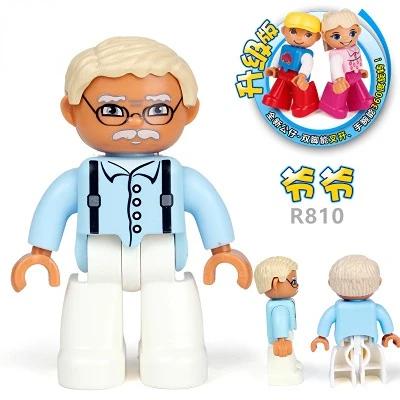 Compatible Large Building Blocks Figures Family Professional Roles Flexible Joints DIY Brick Toys