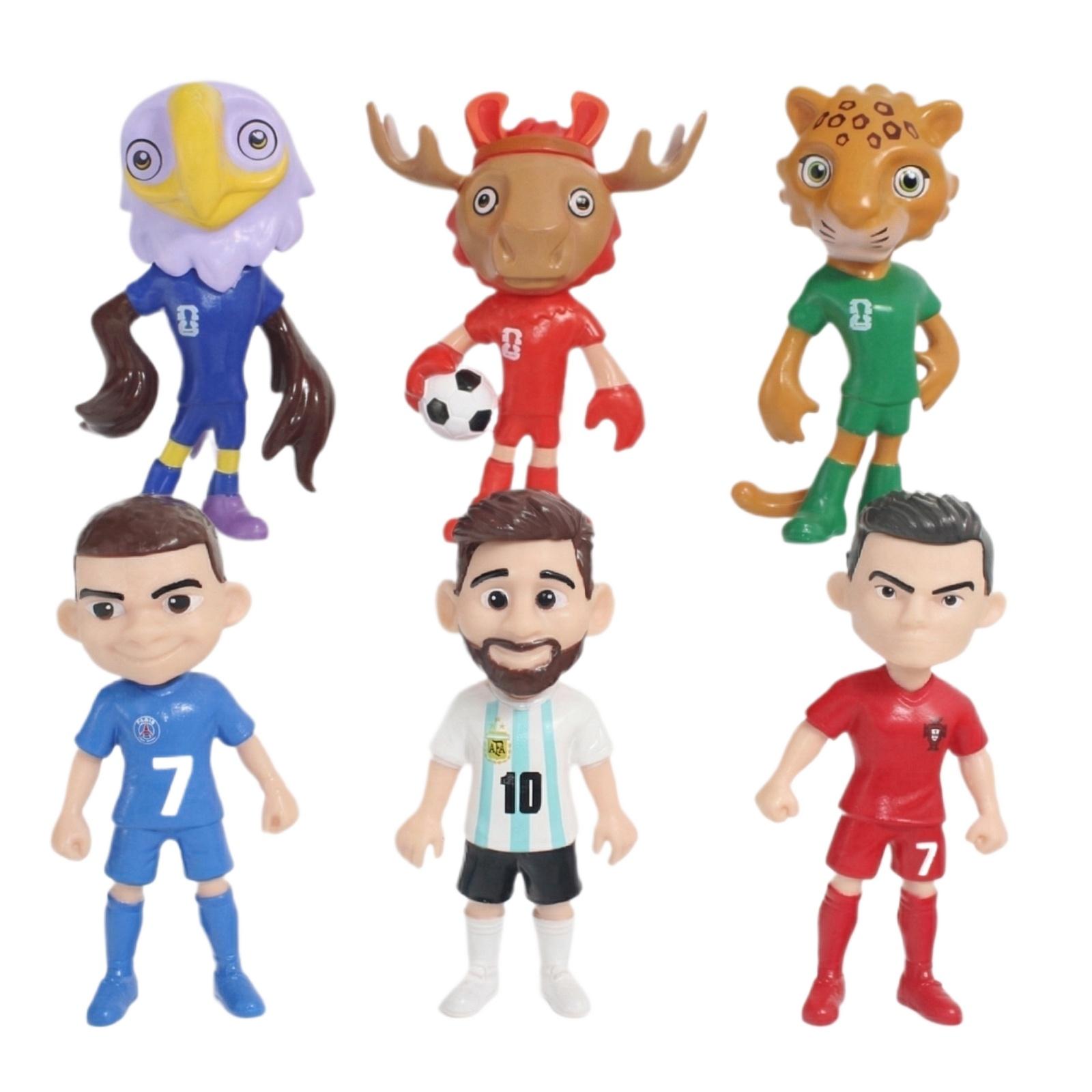 

6PCS Soccer Animal Figurines, Leopard Sports Figures Toys, Cute Collectible Dolls For Kids Gifts & Desktop Decor One Size