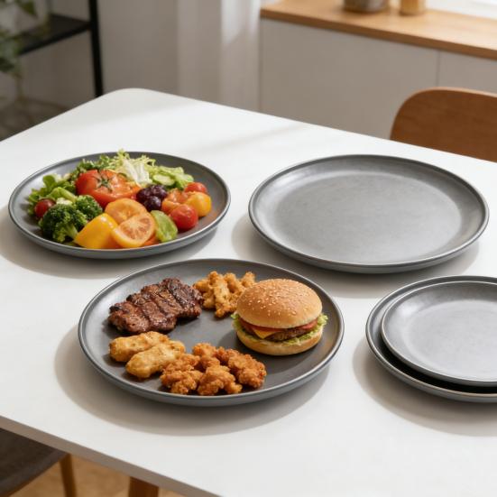 Stainless Steel Double Layer Tray Heat-Resistant Serving Platter for BBQ Steak Western Cuisine Dishwasher