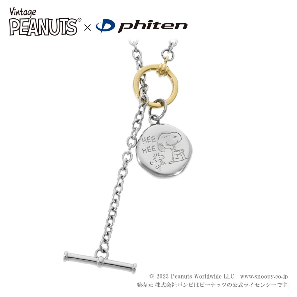 Gin No Phiten Collaboration Snoopy Coin Plate Mantel Necklace for Women Stainless Steel Gold Official [Shinjuku Kura]