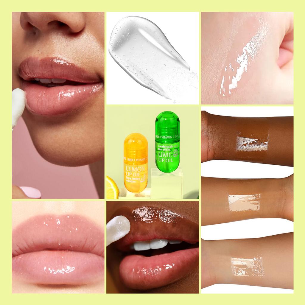 Lime Capsule Lip Oil Hydrating Moisturising Glass Hydrating Lip Gloss for Women Day and Night Repairing