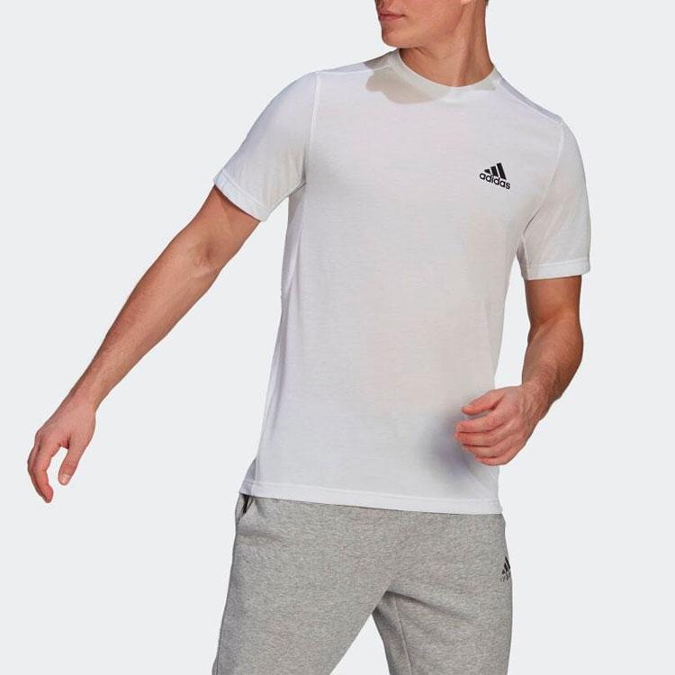 Adidas Casual Round Neck Short Sleeve T-Shirt Men Tops White GT5558