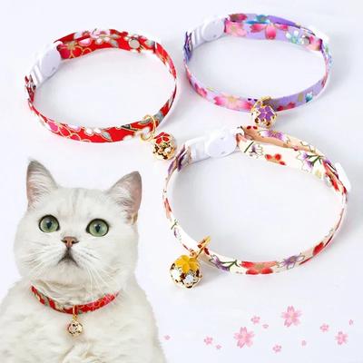 1PC Beauty Pet Cat Collar With Bell Pendant Adjustable Safety Dog Cat Necklace Personalized Kitten Collar Small Dog Accessory