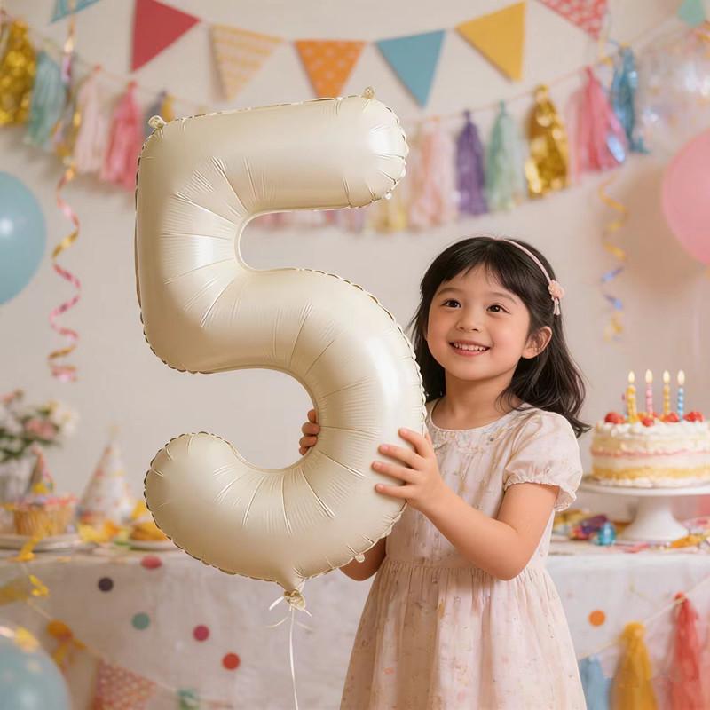 32-inch Coffee Caramel Chocolate Number Balloons - Birthday Party Foil Decorations