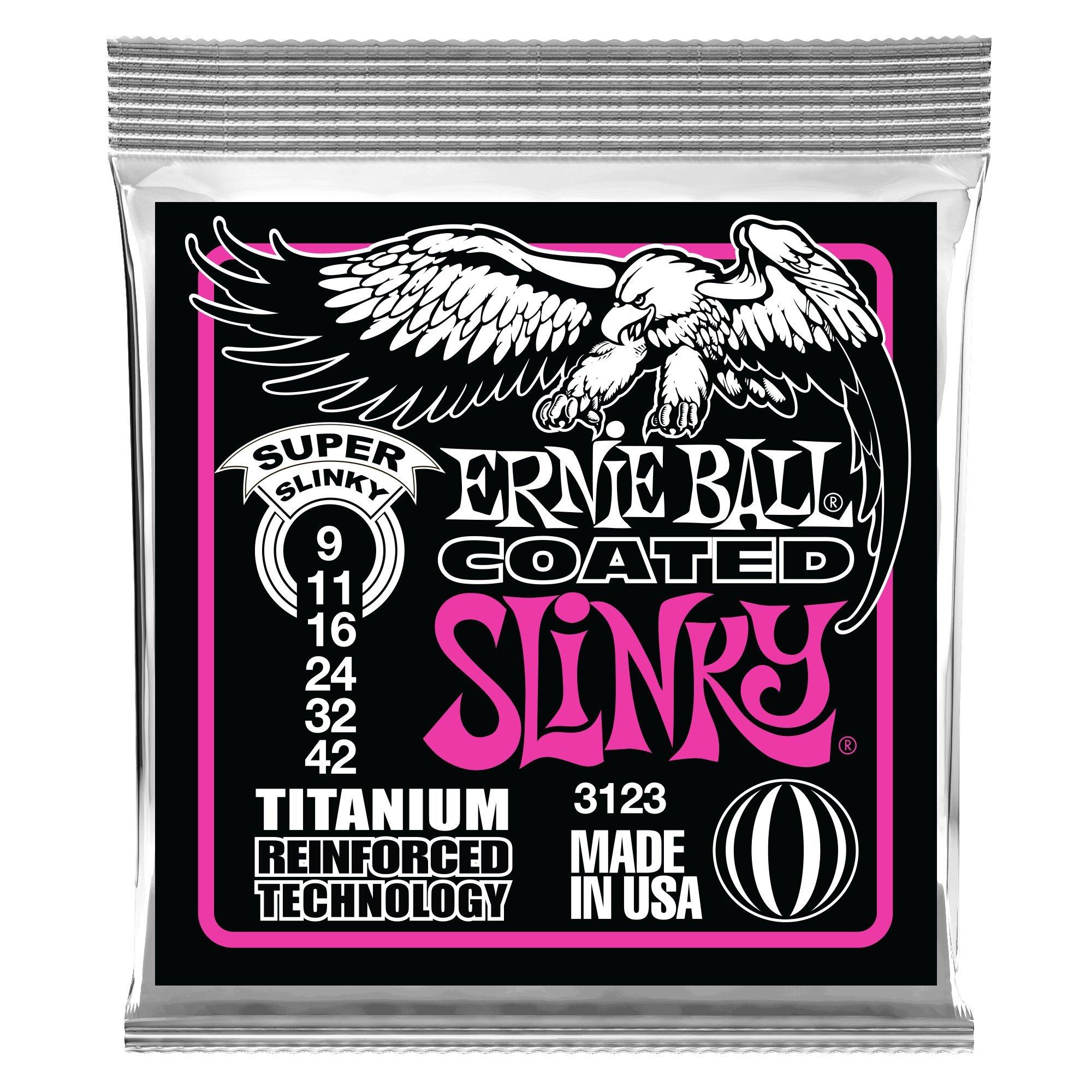 

[Оригинал] Струны для электрогитары ERNIE BALL 3123 (09-42) С покрытием Super Slinky