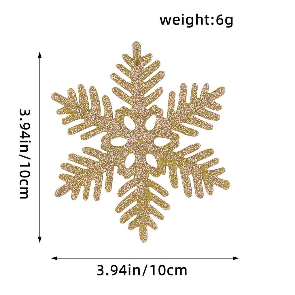 10CM Plastic Snowflake Christmas Tree Decorations - Hollow Powdered Snowflake Pendants