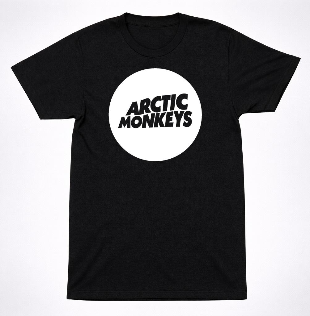 Футболка с логотипом Arctic Monkeys Белый Круг Инди-рок Группа Графическая Черная Футболка S разноцветный