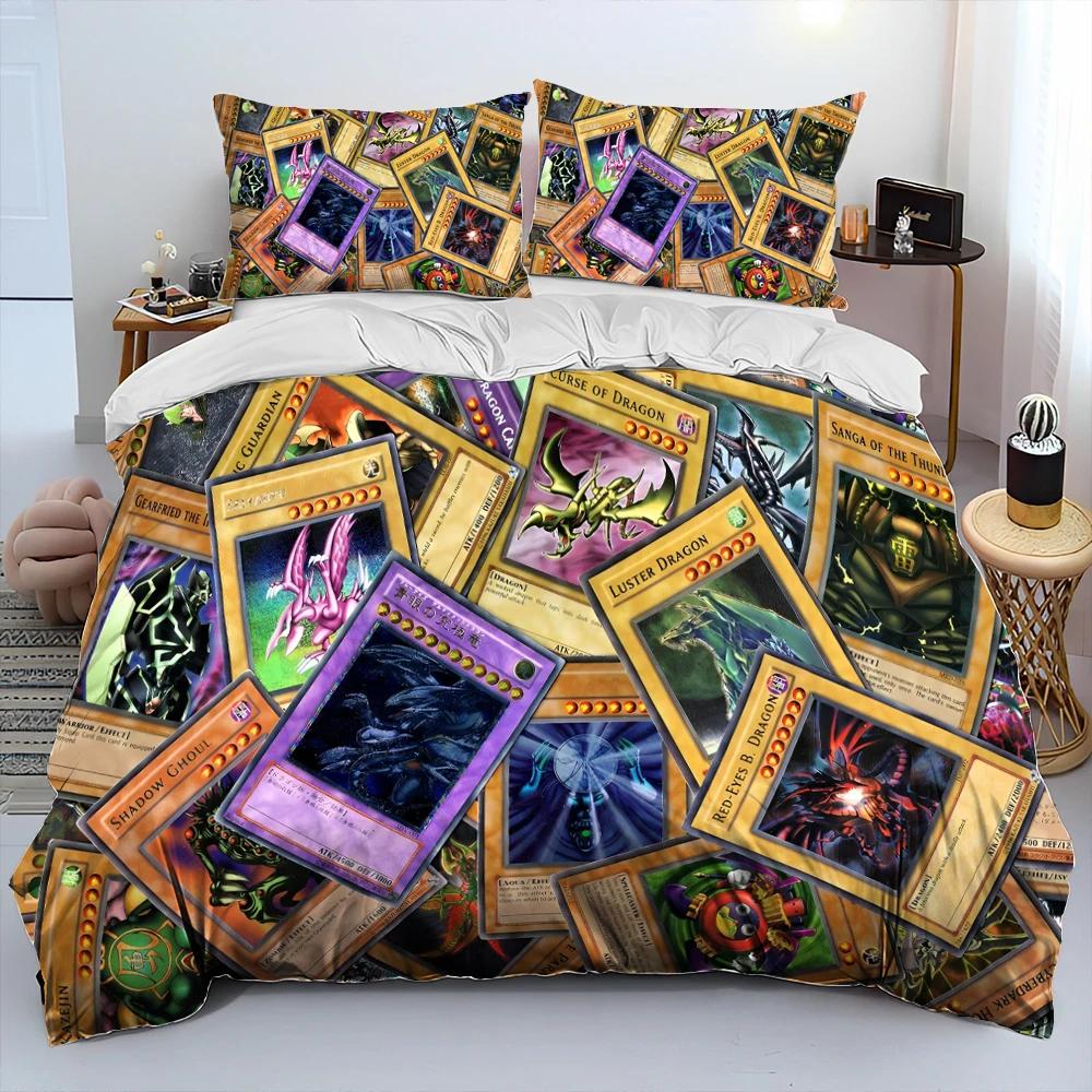 

3D Yu-Gi-Oh MONSTER CARD Anime Comforter Bedding Set,Duvet Cover Bed Set Quilt Cover Pillowcase,king Queen Size Bedding Set Kid EU Twin(135x200cm)