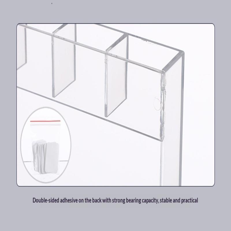 5/6 Grids Reusable Straw Holder, Kitchen Countertop Storage Rack With Strong Double-Sided Tape, Suitable For Countertops Cabinet