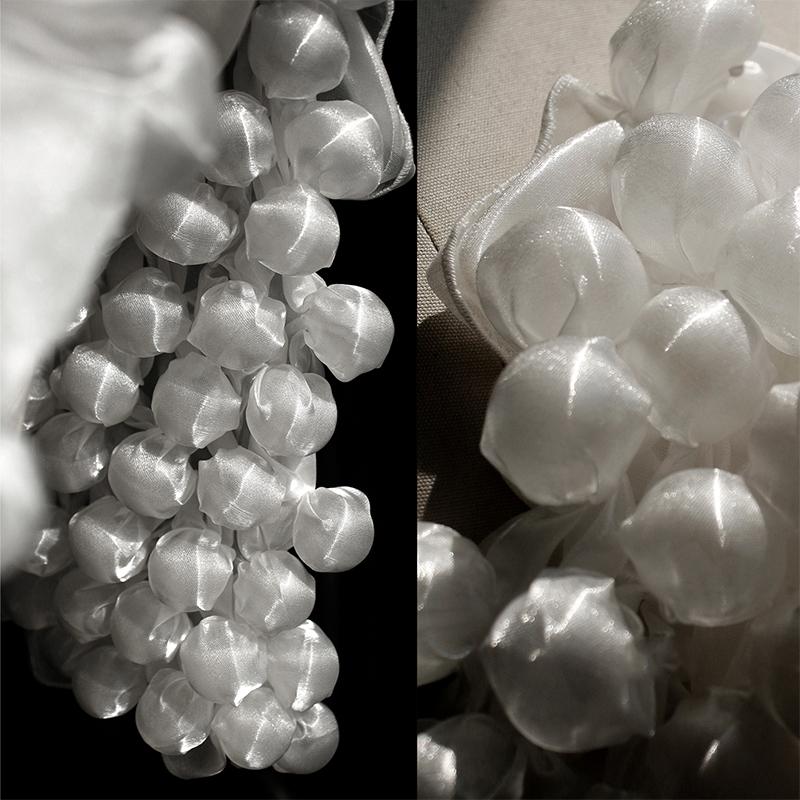 Seersucker Perspective Bubble Net Yarn Fabric For Diy Sewing Wedding Dress Stage Costume Background Decor Puffy 3D Lace Fabric