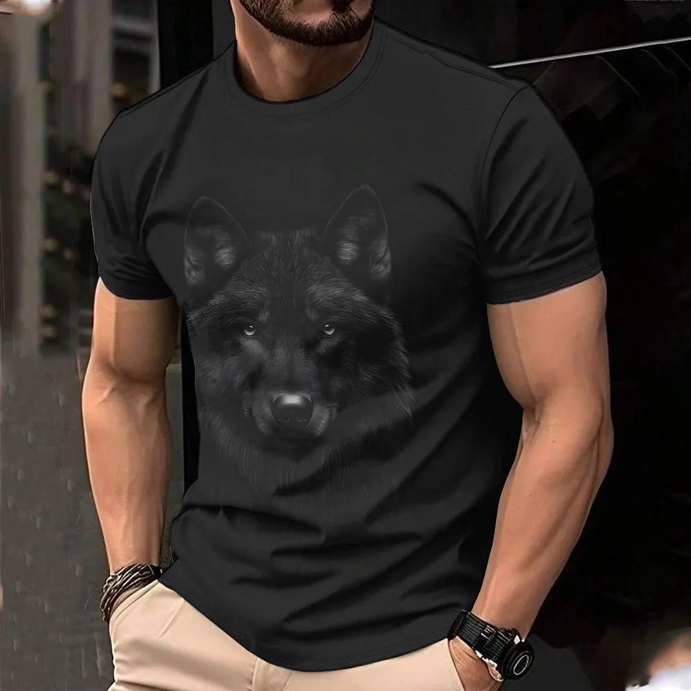 Pánské ležérní a pohodlné tričko s krátkým rukávem s potiskem, módní tričko s kulatým výstřihem, oblečení