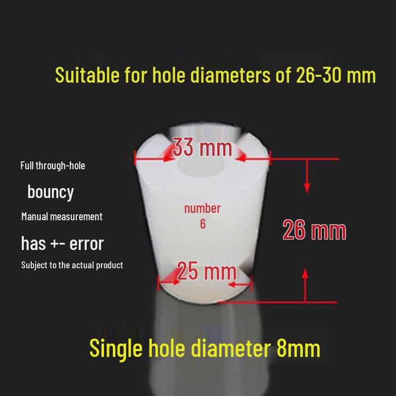 Silicone Rubber Seal Plug for Test Tubes & Drains with Hole