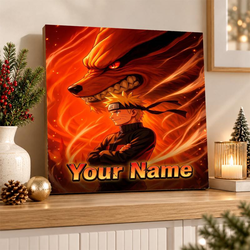 Kurama Naruto Custom Name Diamond Painting Personalized 5D Full Drill DIY Diamond Art Home Decor