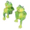2PCS Frogs Statue Funny Cute Craft Frogs Sculpture Garden Decor Ornaments for Lawn Porch