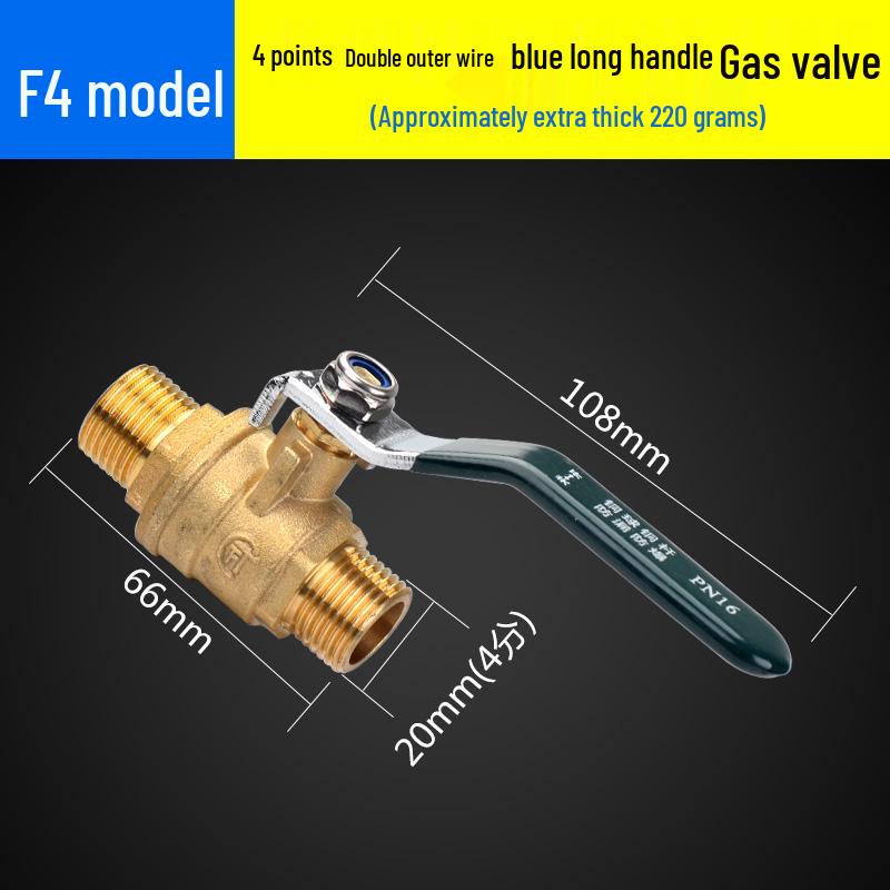 Vollkupfer-Kugelkopf-Gasventil für Erdgas, Innen-/Außengewinde, Warmwasserbereiter-kompatibel, 4 Punkte (DN15)