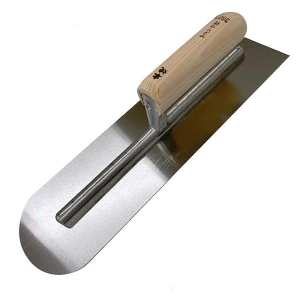 SHIBASHO Honyaki American Trowel 390mm Tip Round Plastering Mortar Trowel Doma Trowel 1 Piece HONYAKIAMERICAGOTESAKIMARU390