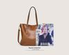 Trendy 2025 Retro Waxed Patent Leather Shoulder Tote for Women