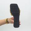 Women's Slippers Large Size Shiny Diamond Flat Bottomed Fashion Square Toe Slippers Summer Beach One Kick Zapatillas De Mujer