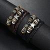 Multi Layer Leather Bracelet Star Beaded Bangle Fashion Woven Bracelet Jewelry