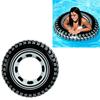 Inflatable Giant Tire Swim Ring Side Radial Pattern Inflatable Swimming Circle for Over 9 Years Old