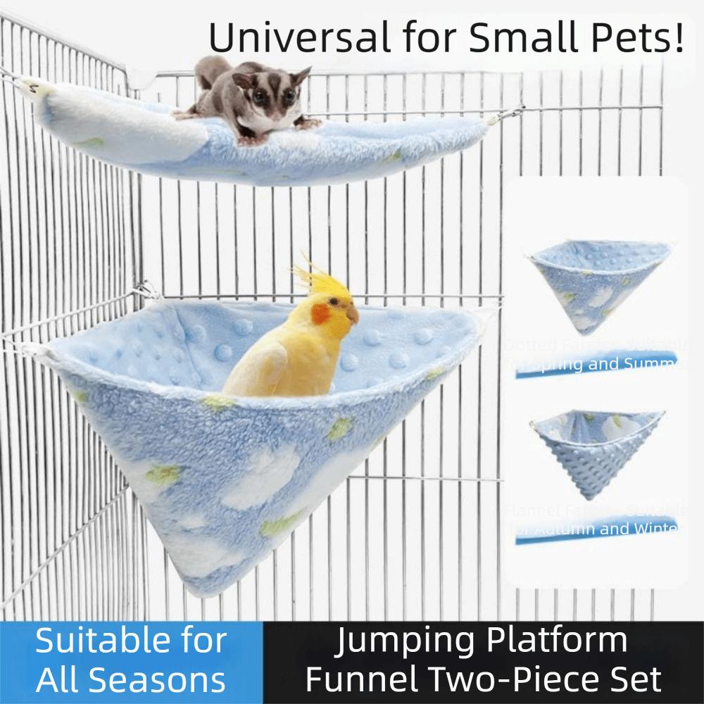2Pcs/Set Flannel Velvet Sugar Glider Nest Breathable Soft Pet Hammock Hanging Pet Cage Comfort Hamster Cage Hamster