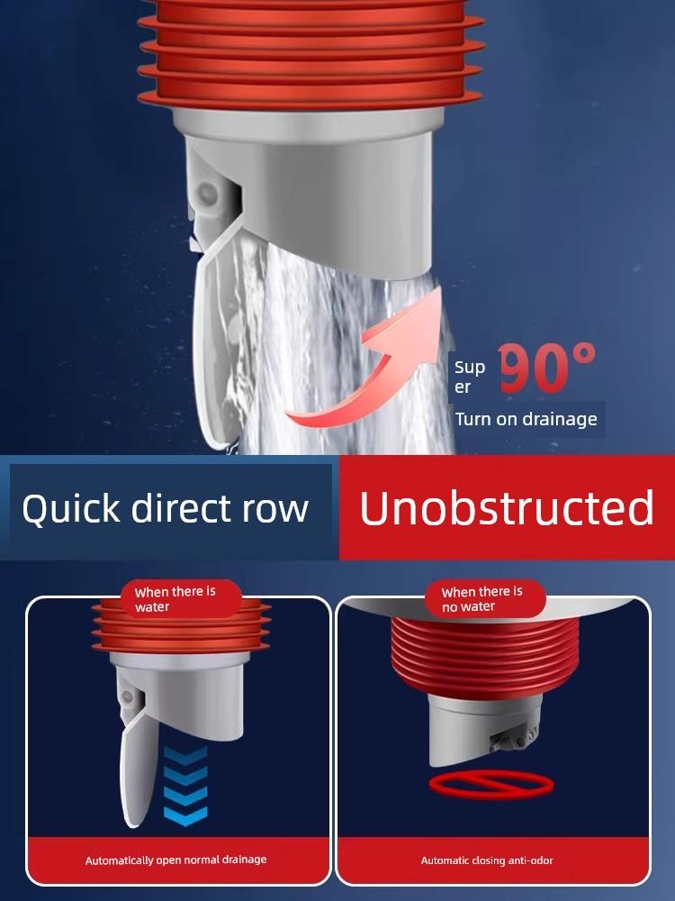 Kitchen Drain Pipe Three-Way Connector, Sink Five-Way Connector, Water Purifier Drainage Pipe, Anti-Odor Diverter
