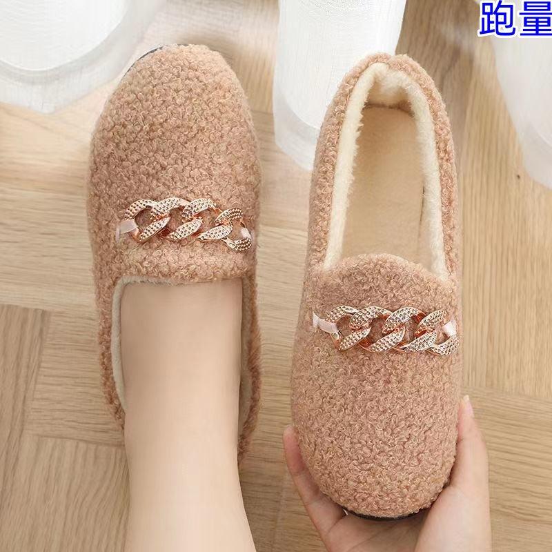 Doudou shoes, warm in autumn and winter, thick-soled new Mao Mao shoes, flat-soled versatile cotton shoes, velvet mother