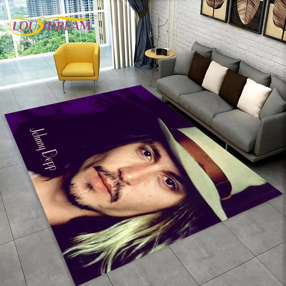 3D Printing Johnny Depp Series Area Rug,Carpet Rug for Home Living Room Bedroom Sofa Doormat Kitchen Decor,Non-slip Floor Mat HD