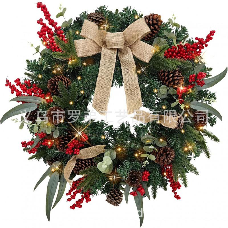 Christmas Wreath Door Hanging Decor Home Mall Window Party Festive Simulation Ornament