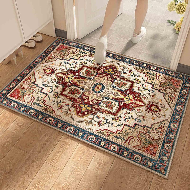 American Light Luxury Home Floor Mat Household Water-Absorbing Non-Slip Crystal Velvet Floor Mat Entrance Door Dirt-Resistant And Easy To Take Care Of