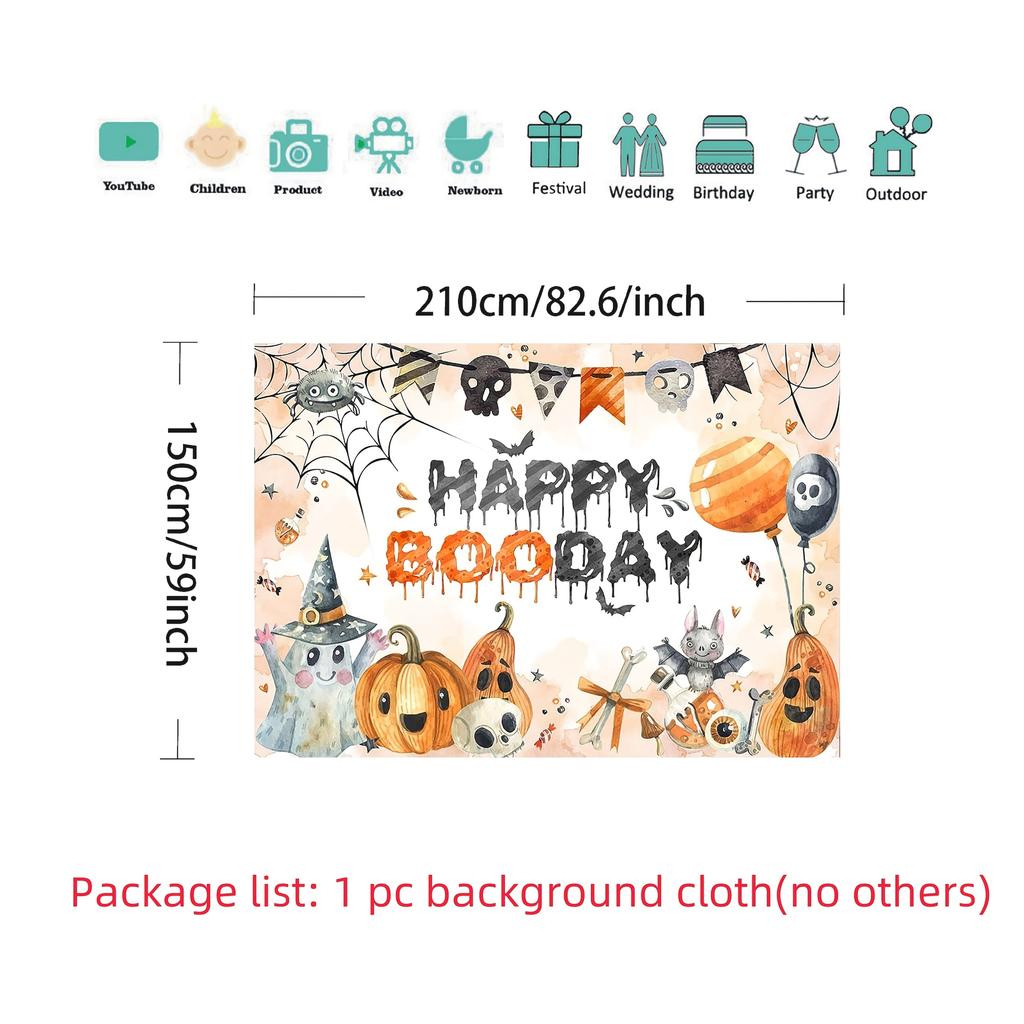 2D plane 1 2D plane Boo Day birthday and Halloween party banner - suitable for boys and girls.PMJ