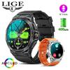 LIGE 2024 Original Men Smart Watch 100+ Outdoor Sports and Fitness Waterproof Smart Bracelet Bluetooth Call Connection Phone Voice Control Smart Watch