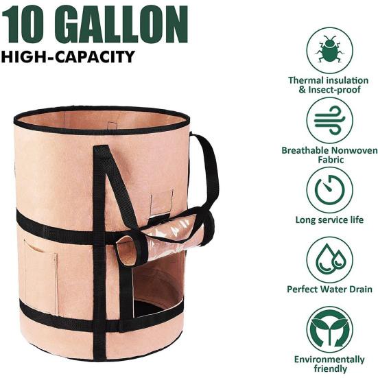 7/10 Gallonen Pflanzbeutel Sichtbares Design Atmungsaktiv Einfach zu Verwenden Vliesstoff Garten Pflanzbeutel mit Seitentasche zur Werkzeugaufbewahrung Gartenzubehör