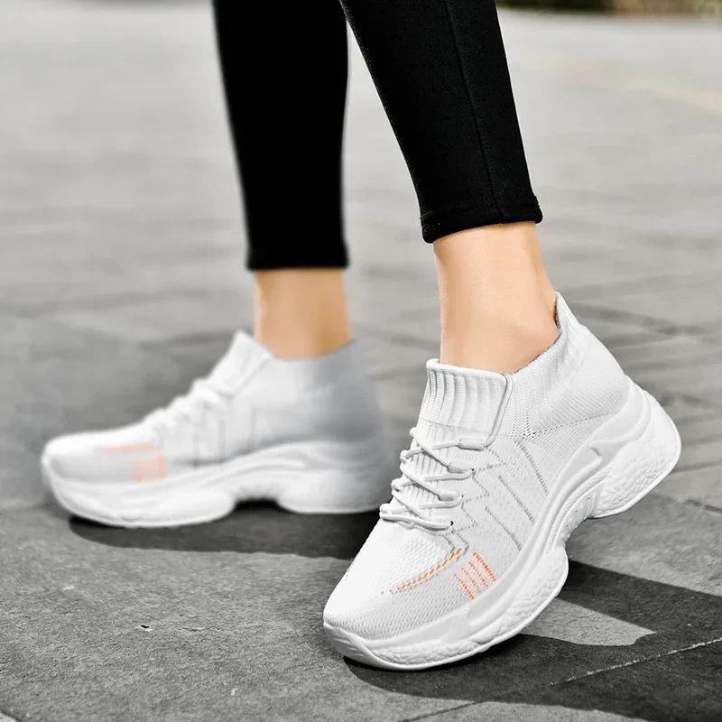 2026 Summer New Textile Mesh Breathable Height Increasing Socks Shoes for Couples Casual Sports Shoes35-44